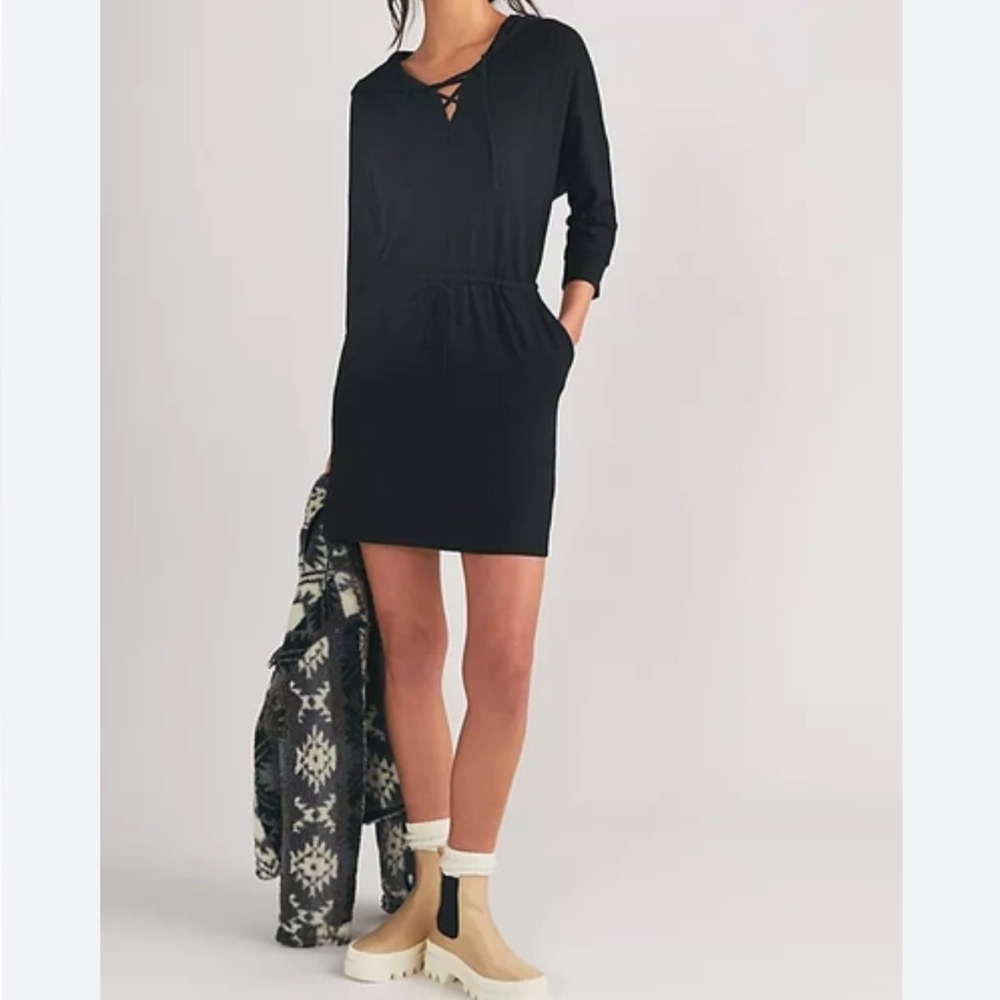 NWT Anthropologie Bordeaux‎ Hooded 3/4 Sleeve Mini Dress
